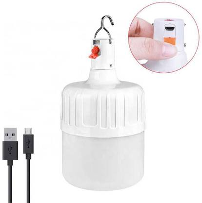 WOZIT USB Charging Waterproof LED Rechargeable Inverter Bulb With 4000 mAh Battery And Portable Hook, Bulbs For Home, Led Bulb, Led Lights, Charging Bulb, Emergency Light For Home (White) 8 hrs Flood Lamp Emergency Light