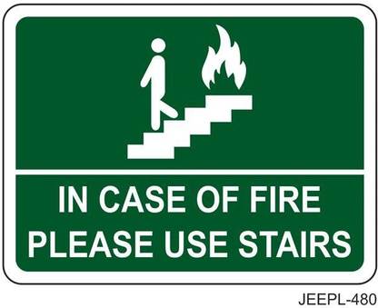 JEEPL IN CASE OF FIRE PLEASE USE STAIRS SIGNAGE|| emergency exit signage|| exit by steps signage|| fire exit signage|, FIRE EXITINGUISHER SIGNBOARD Emergency Sign