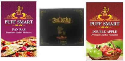 Puff Smart Pan Raas , Double Apple with 250 gm Coconut coal Shisha Hookah Charcoals