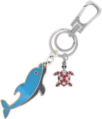 HANDSOME ISK Dolphin Ocean Color in Botal Opener Style with High Quality Locking Hook and small Turtle Key Chain