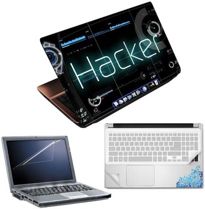 FineArts Hacker Wallpaper 4 in 1 Laptop Skin Pack with Screen Guard, Key Protector and Palmrest Skin Combo Set