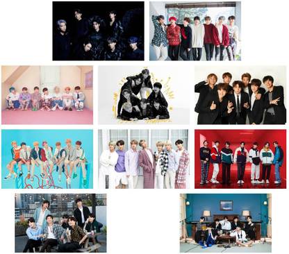 Pack of 10 BTS Band Members Photos | for BTS Fans| HD Quality Photographic Paper