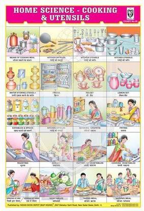 HOME SCIENCE:COOKING & UTENSILS CHART [Wall Chart] INDIAN BOOK DEPOT (MAP HOUSE) Paper Print
