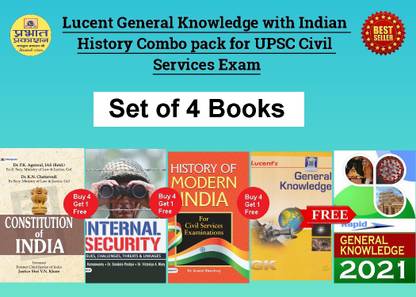Lucent General Knowledge With Indian History Combo For UPSC Civil Services Exam (Buy 4 Get One Free)