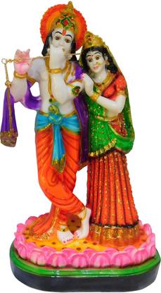 vinayakmoorti Lord Radha Krishna Statue for Home Décor Marble Radha Krishna Idol For Home Pooja Temple Office Table Décor Big Size Radha Krishna Idol Decorative Showpiece  -  41 cm