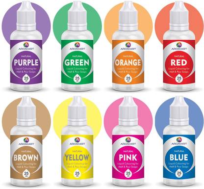Aromart DIY Liquid Soap Making Colours for Melt & Pour Soaps - Set of 8 (25 ml each)