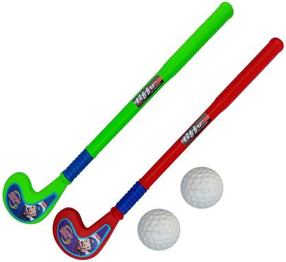 Liffo Hockey Set for Kids 2 Hockey Sticks 2 Ball Kids (3-6Year) Set (Multicolor) Hockey Stick - 60.96 cm