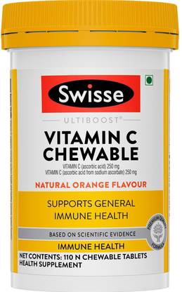 Swisse Ultiboost Vitamin C Chewable tablets for Immunity, orange flavour -110 tablets