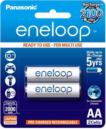 Panasonic AA ENELOOP 2000mah RECHARGEABLE BATTERY PACK OF 2  Battery