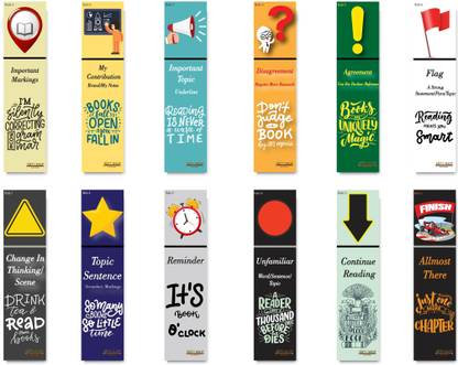 Risty Shop Laminated Bookmarks Inspiration and Motivation Quotes Paperback Bookmark