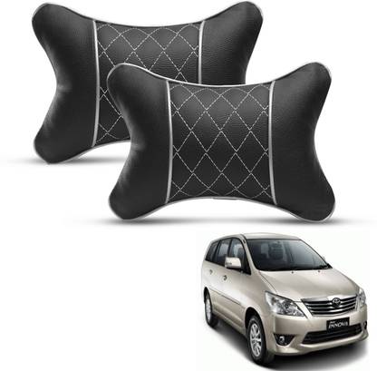 MOCKHE Black, Silver Leatherite Car Pillow Cushion for Toyota