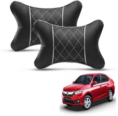 मॉन्क्स काला, सिल्वर लेदरेट Honda के लिए कार पिल्लो कुशन