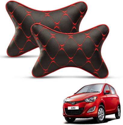 MOCKHE Black, Red Leatherite Car Pillow Cushion for Hyundai