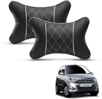 मॉन्क्स काला, सिल्वर लेदरेट Hyundai के लिए कार पिल्लो कुशन
