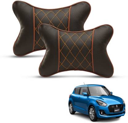 MOCKHE Black, Brown Leatherite Car Pillow Cushion for Maruti Suzuki