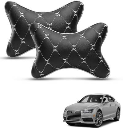 MOCKHE Black, Silver Leatherite Car Pillow Cushion for Audi