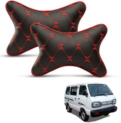MOCKHE Black, Red Leatherite Car Pillow Cushion for Maruti Suzuki