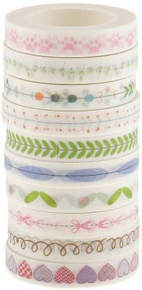 Gugzy Flower Washi Tape Masking Tape Adhesive Decorative Tape Sticker for Scrapbooking I Decorative Tape I Craft Tape I Washi Tape I Designer Tape Drafting Tape