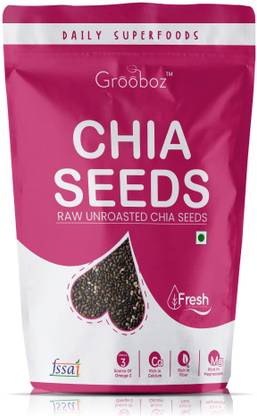 Grooboz Raw Chia Seeds for Weight Loss (500g) (Pack of 1) Chia Seeds