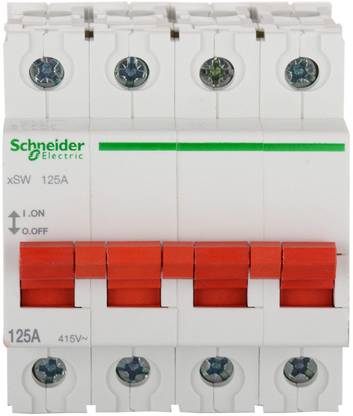 schneider Isolator 125 AMP 4 Pole Acti9 A9S4P125 MCB