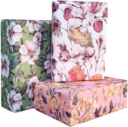AAKAR Assorted Good Vibes Collection Printed Paper, Gift Wrapping Paper, Pack of 6, Wrapping Paper Rolls 90 GSM Paper Gift Wrapper