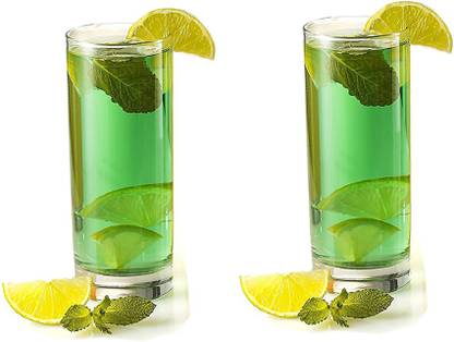 Verma (Pack of 2) Round Shape Transparent Water/Juice Glass Set, 300ml, ( Pack Of 2 ) Glass Water/Juice Glass