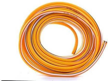 DARIT 3 Layer high Force PVC+Braided Pipe “Heavy Duty Flexible” Garden Water Irrigation Hose Pipe Tubing Roll - Yellow Hose Pipe