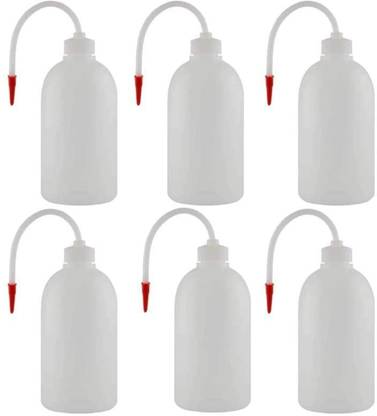 Scienco Wash Bottle 500ML with unbreakable tube for laboratory use, Low Density, Polyethylene (Pack of 6) Laboratory Dropper Bottle