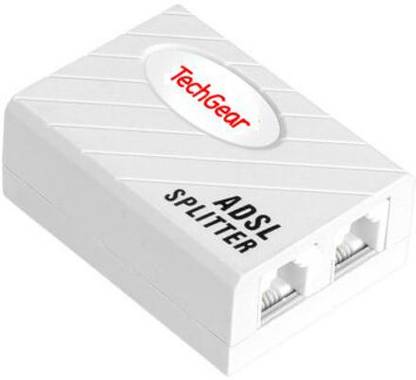 TECHGEAR Telephone Phone Fax Network RJ11 Cable Line ADSL Modem Micro Filter Spliter Wireless Ethernet Lan Adapter compatible with Windows