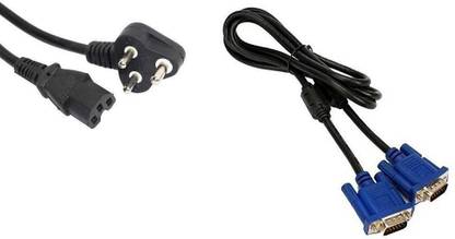 V_GADGETS VGA Cable 1.5 m Male to Male VGA Cable Support PC/Monitor And Power Cable Compatible with Monitor/CPU/PC/Computer/Printer/Desktop/SMPS - 1.5 Meter