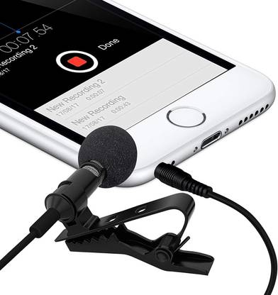 SOUVENIR Lavalier Microphone Collar Mic For Bloggers And Vloggers Lapel Mic Mike Clip-on Omnidirectional Condenser for Recording, Interviews, Lectures and Youtube for All Mobile phones Microphone