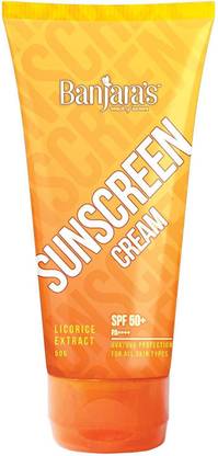 Banjaras Sunscreen - SPF 50 PA++++ Continuous Protection Sunscreen Cream SPF 50 PA++++, Hydrating Sunscreen with LICORICE Extract |Highest level of Broad-Spectrum| Protects skin from UVA/UVB, Sun burn, hyperpigmentation and dark spots |Paraben & Sulphate Free | Non-Sticky | Non-Greasy | Ultra-Light| Clean Feel, 50gm