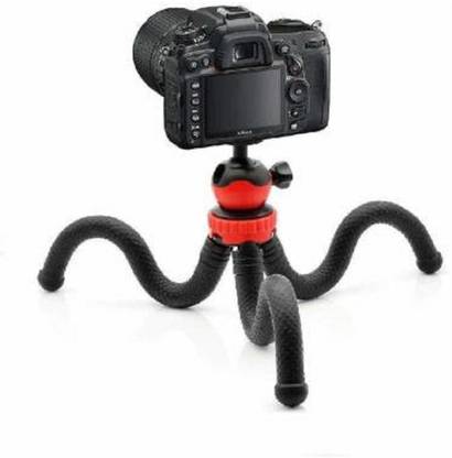 BADSHAH AND KHALIFA 12 Inch Tripod with Flexible Stand , Octopus Camera Tripod Bundle with 360 Degree Detachable Ball Head and Mobile Phone Holder for Mobile Phones and Camera , DSLR and Gopro Tripod, Tripod Kit (Black, Supports Up to 1500 g) with 3 inch phone bracket clip Tripod (Red With Black, Supports Up to 1500 g) Tripod