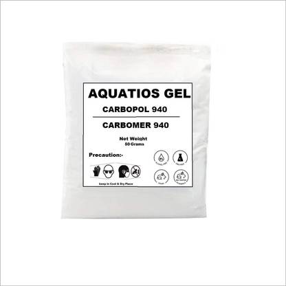 AQUATIOS GEL Carbopol 940 / Carbomer 940 Powder Best For Cosmetics Making, Soap Making, DIY Cosmetics Makings, Ultrasonic Gel Making (50 GM) Ultrasound Machine
