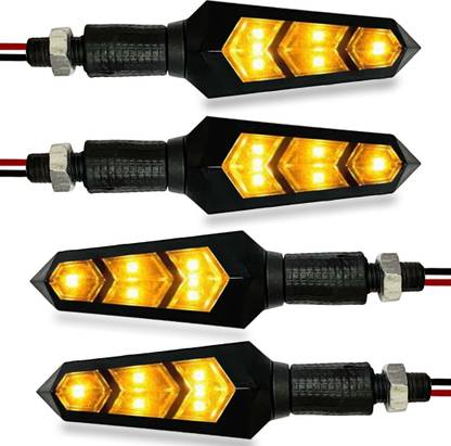 Autofledge Front, Rear, Side LED Indicator Light for Bajaj, Bullet, Datsun, Hero, Honda, KTM, Kawasaki, Royal Enfield, TVS, Universal For Bike, Yamaha 3 Series, 4 Series, 5 Series, 6 Series