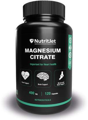 NutritJet Magnesium Citrate - 400mg - (120 Vegetarian Capsules)