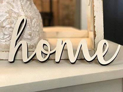 Paxtech Solutions Small Home MDF Plaque Painted Cutout Ready to Hang Home Decor Wall Art (White, 12 x 5 INCH)…