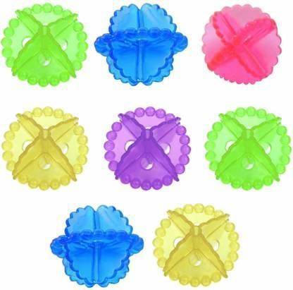 BIRONZA washing machine laundry dryer silicone ball Washing Washer Dry Laundry Balls Machine Ball Durable Clothe Cleaning Ball(set of 8)(multicolor) Detergent Bar