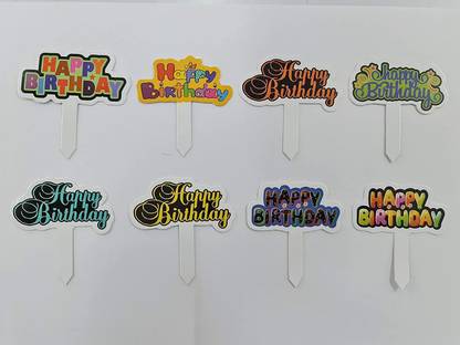 Royals (Happy Birthday Paper Tag 100pc) Cake Topper