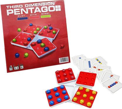ZAMZAM Pentago Game Third Dimension - Multi Color Party & Fun Board Game