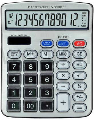 Villy Premium Quality Big Display/Big Button 12 Digit Mirror Button Calculator Basic  Calculator