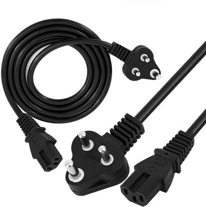 STORITE Power Cord 1.5 m India Plug IEC Mains Power Cable Cord for Desktop PC, Monitor, SMPS and Printer