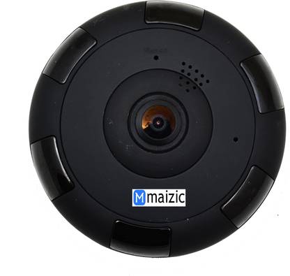 Maizic Smarthome Maizic Fish Eye Black Beauty Round Wireless 360* Panoramic WiFi IP Camera with Infrared Night Vision,Two Way Communication, Motion Detection, Remote View On Mobile Security Camera