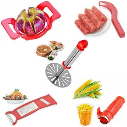 Samarpan Masher + chopper (Pack Of 5) Kitchen Tool Set