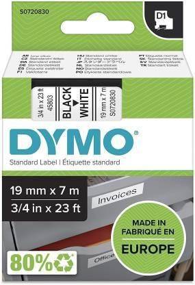 Dymo Authentic D1 Labels, Black Print on White Tape, 19mm x 7m, Self-Adhesive Labels for LabelManager 160, LM280, LM420p and MobileLabeler Label Printers Label Stamping Machine