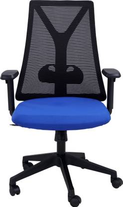 Designlever Orbit Mid Back chair in Blue color Mesh Office Adjustable Arm Chair