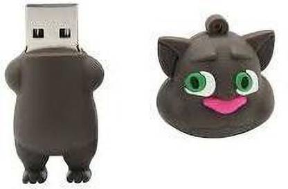 microware 16GB New Fancy Designer Cartoon Cat Shape Pendrive 16 GB Pen Drive Compatible with Laptop, Audio Player, Desktop Computer, Television USB 2.0 Rubber Case