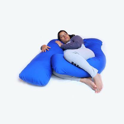 VAIDHI Polyester Fibre Sleeping Pillow Pack of 1 Solid Pure Cotton U shape Pregnancy Sleeping Pillow for pregnant woman