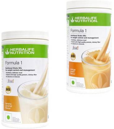 HERBALIFE Formula 1 Shake Mix- Banana Caramel Flavor & Orange Cream Flavor For Weight Loss Plant-Based Protein