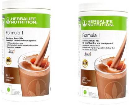 HERBALIFE Formula 1 Nutritional Shake Mix - Chocolate Flavor For Weight Loss 2 PCS Plant-Based Protein